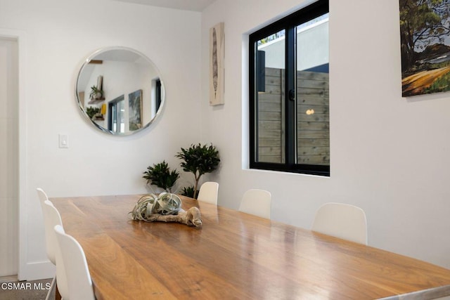 view of dining area