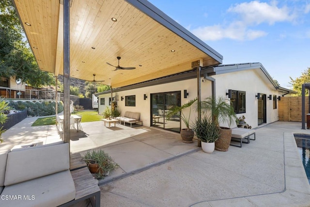 view of patio / terrace featuring outdoor lounge area and ceiling fan