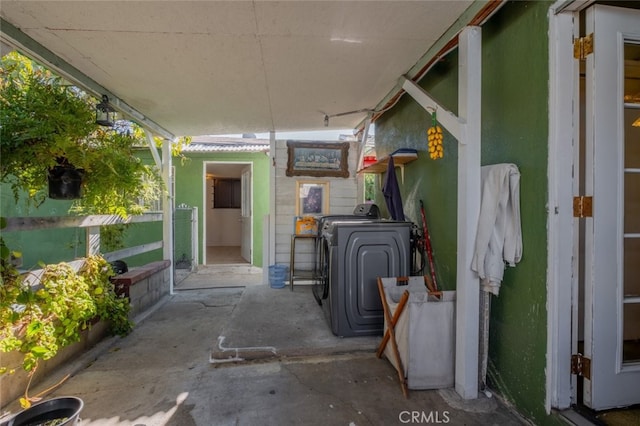 view of patio with washer / clothes dryer