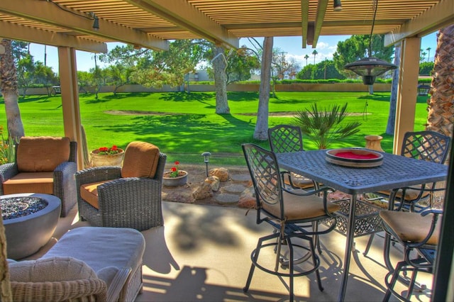 view of patio with a pergola