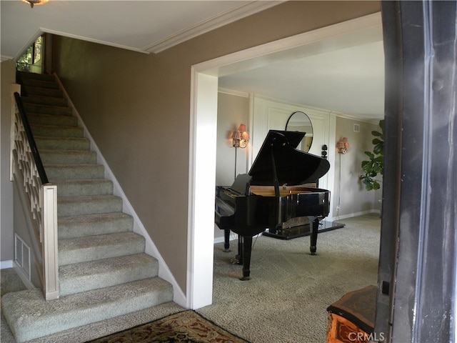 interior space featuring crown molding