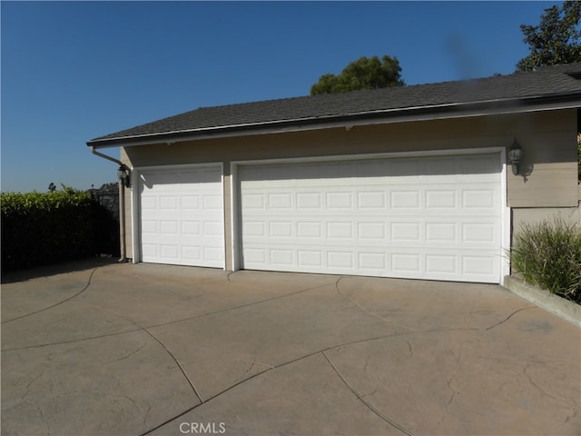 view of garage