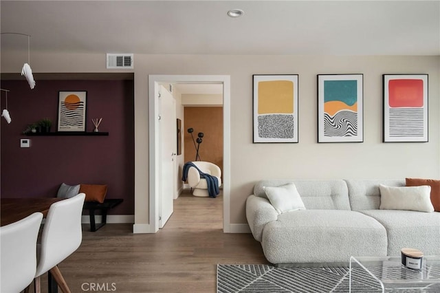 living room featuring hardwood / wood-style flooring