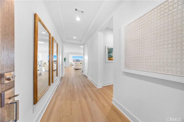 hallway featuring light hardwood / wood-style floors