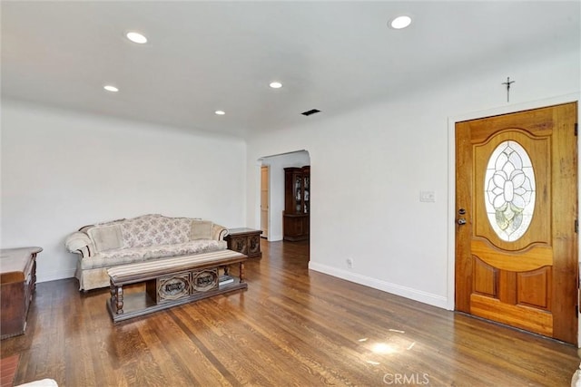 entryway featuring dark hardwood / wood-style floors