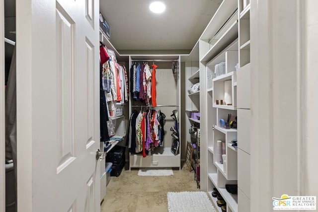 view of walk in closet