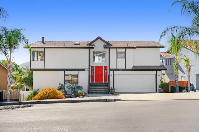 view of front of home with a garage