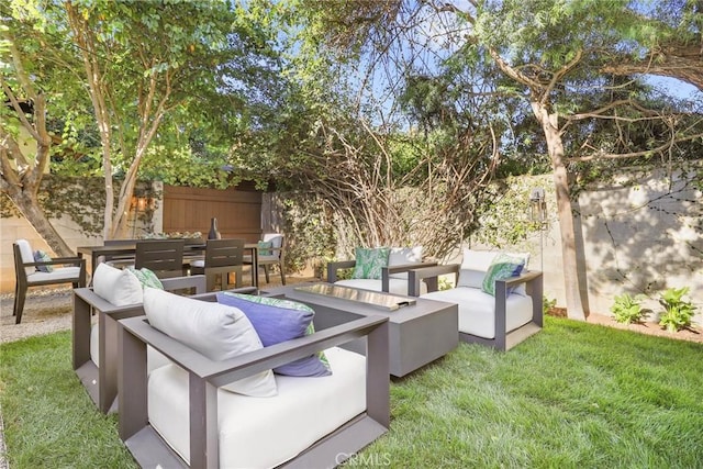 view of patio / terrace with an outdoor living space