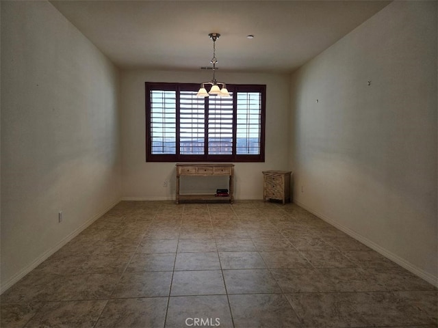 unfurnished dining area featuring light tile patterned flooring