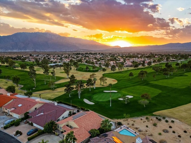 view of community with a mountain view