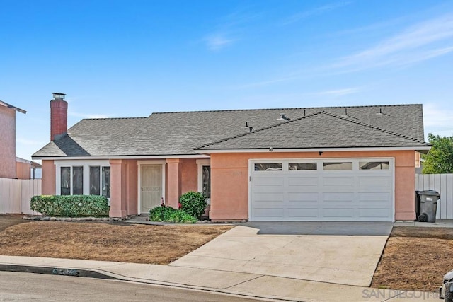 ranch-style house with a garage