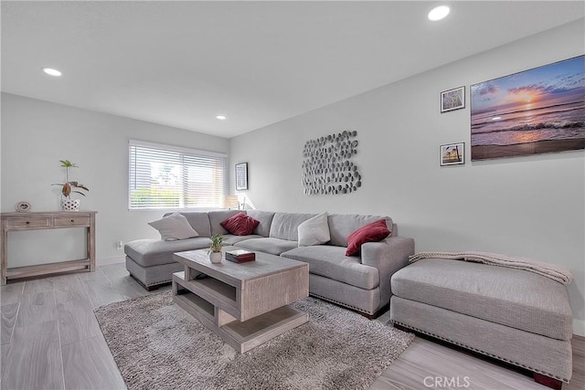 living room featuring light hardwood / wood-style flooring