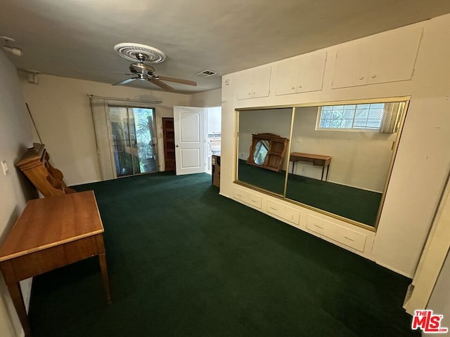 interior space with plenty of natural light and ceiling fan