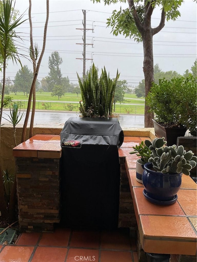 view of patio featuring grilling area