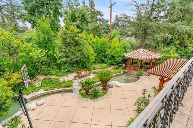 view of patio / terrace featuring a gazebo