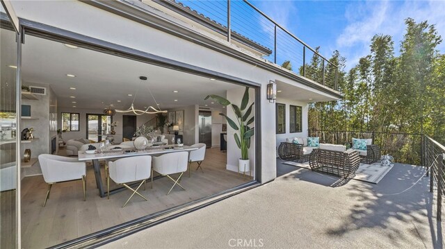 view of patio featuring an outdoor hangout area