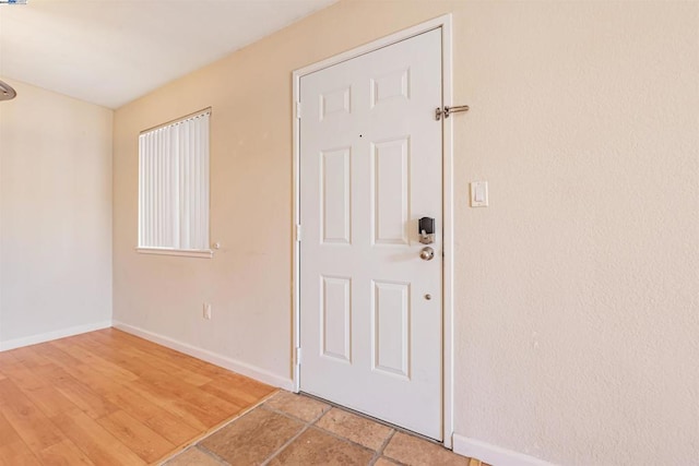 interior space with light hardwood / wood-style floors