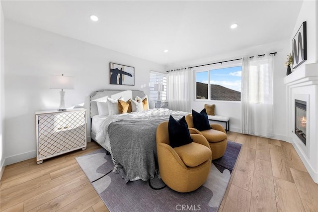 bedroom featuring light wood-type flooring