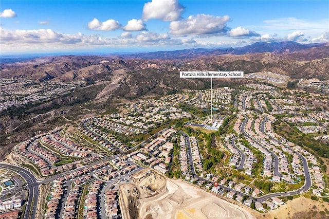 aerial view featuring a mountain view