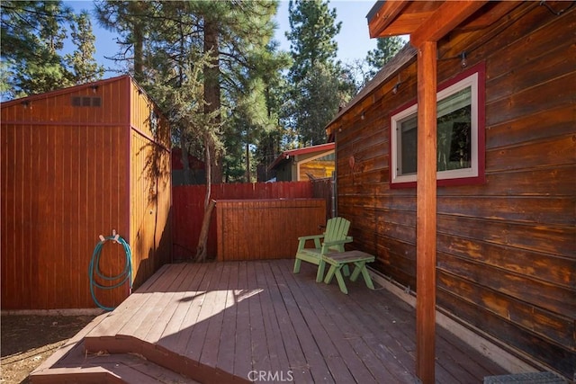 view of wooden deck