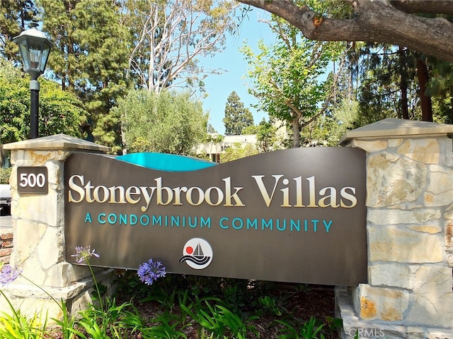 view of community sign