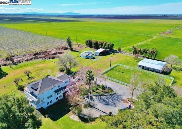 drone / aerial view with a rural view