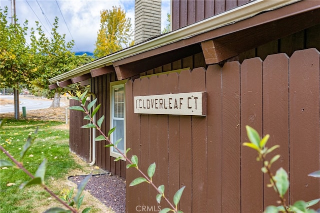 exterior details featuring wooden walls