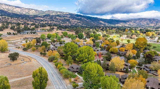 bird's eye view featuring a mountain view