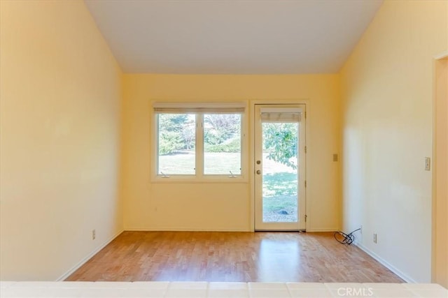 entryway with light wood-type flooring