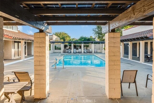 view of pool with a patio