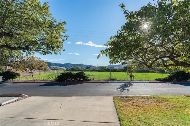 view of yard with a mountain view