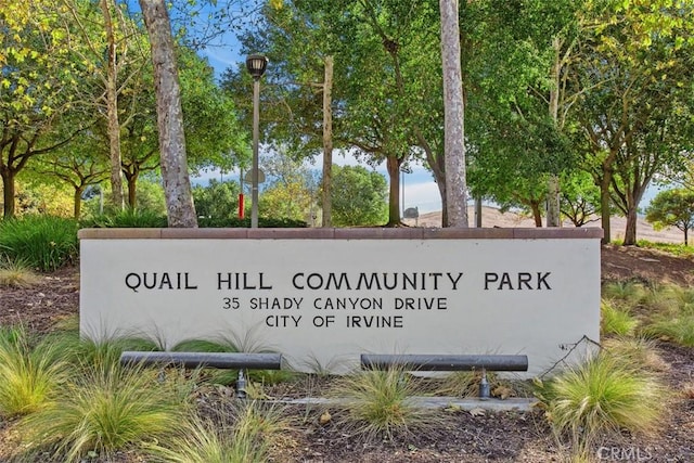 view of community sign