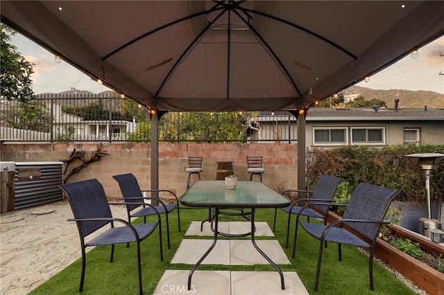 view of patio / terrace with a gazebo