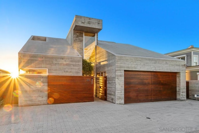 contemporary house with a garage