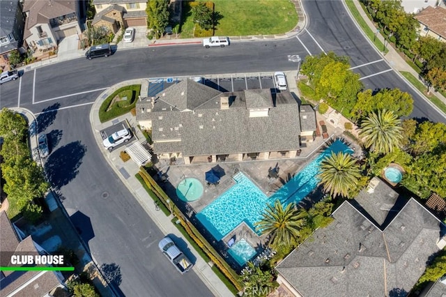 drone / aerial view with a residential view