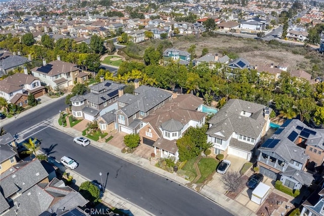 bird's eye view with a residential view