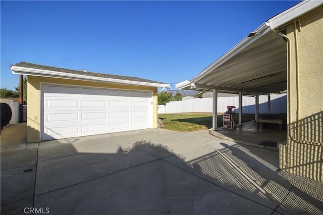 view of garage