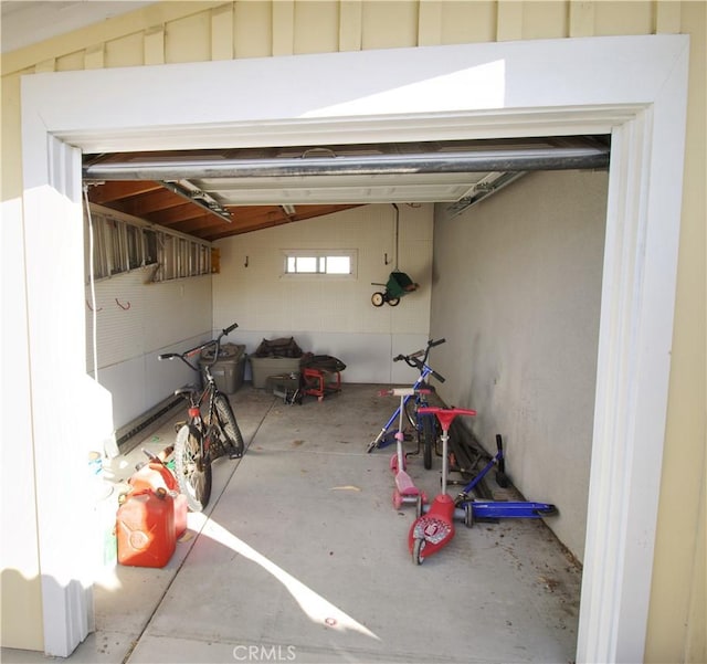 view of garage