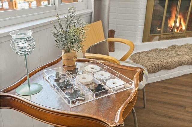 interior space with hardwood / wood-style flooring