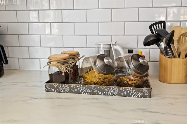 interior details with light stone counters