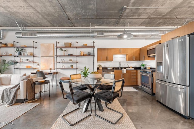 dining area with sink