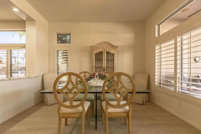 dining room featuring light hardwood / wood-style floors