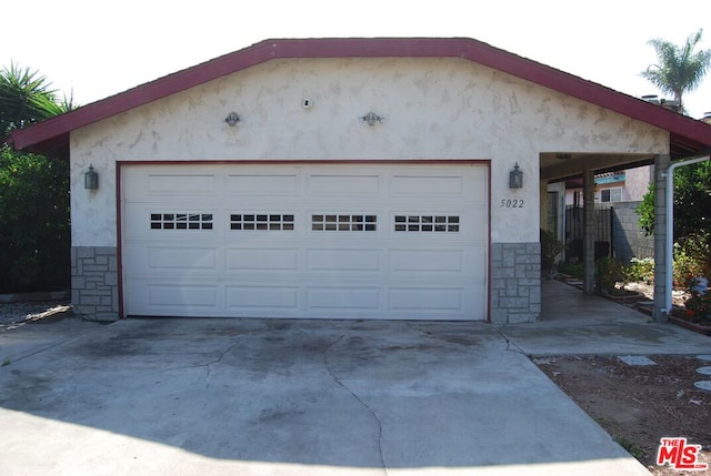 view of garage