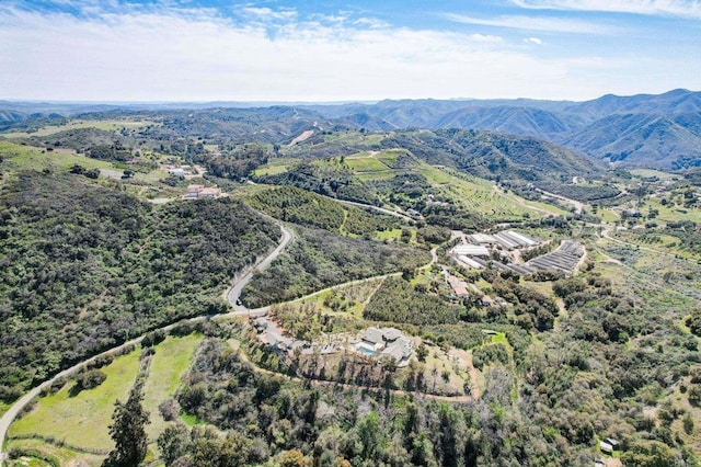 aerial view with a mountain view