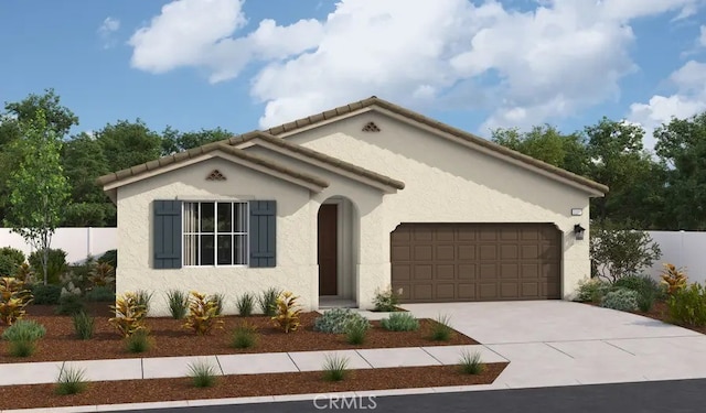 view of front facade featuring a garage