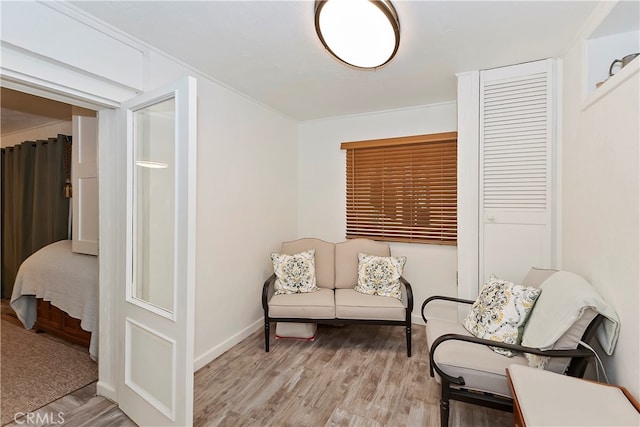 living area featuring light hardwood / wood-style floors