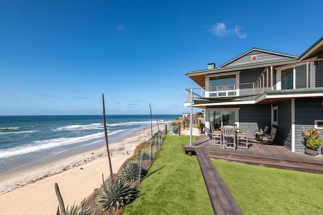 water view with a beach view