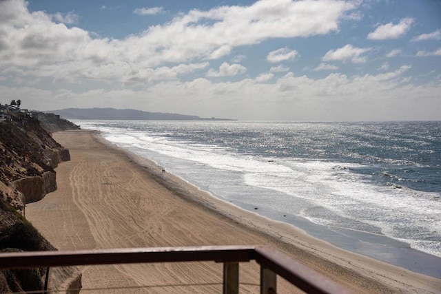 property view of water featuring a view of the beach