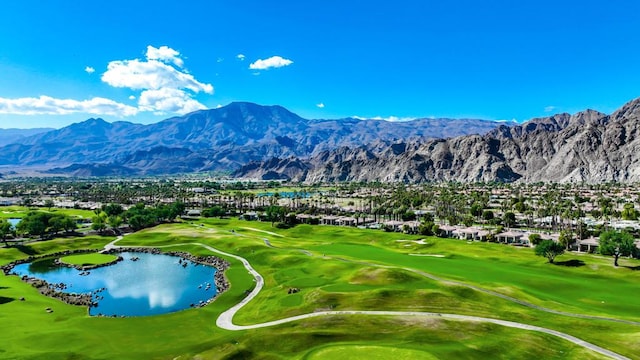 property view of mountains featuring a water view