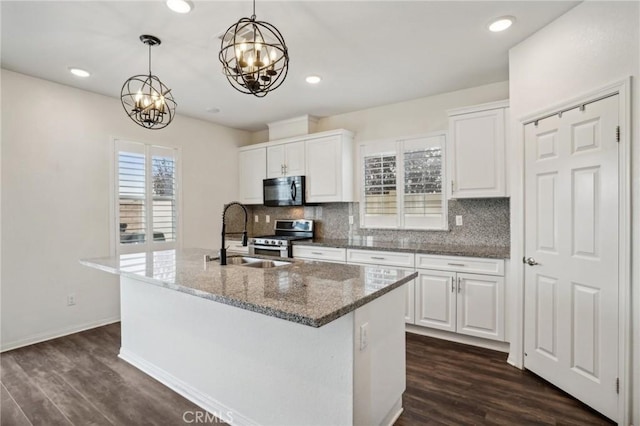 kitchen featuring white cabinets, dark hardwood / wood-style floors, and sink